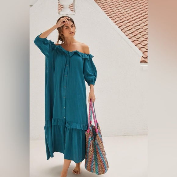 Anthropologie Dresses & Skirts - Anthropologie Ruffle Off-The-Shoulder Gauze‎ Dress